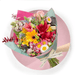 Ramillete de Rosas Mix, Gerbera, Lillies Vino y Dólar Negro Preservado + Globo Metálico Feliz Día de 18" -SET069-