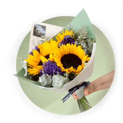 Букет подсолнухов, лимона и пены - PRAM003