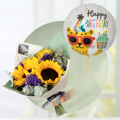 Букет подсолнухов, лимона и пены - PRAM003