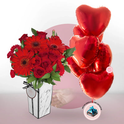 Arreglo de Rosas Rojas y Gerberas - MIL008