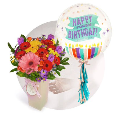 Ramo de Gerberas con Globos - Envío Gratis en CDMX