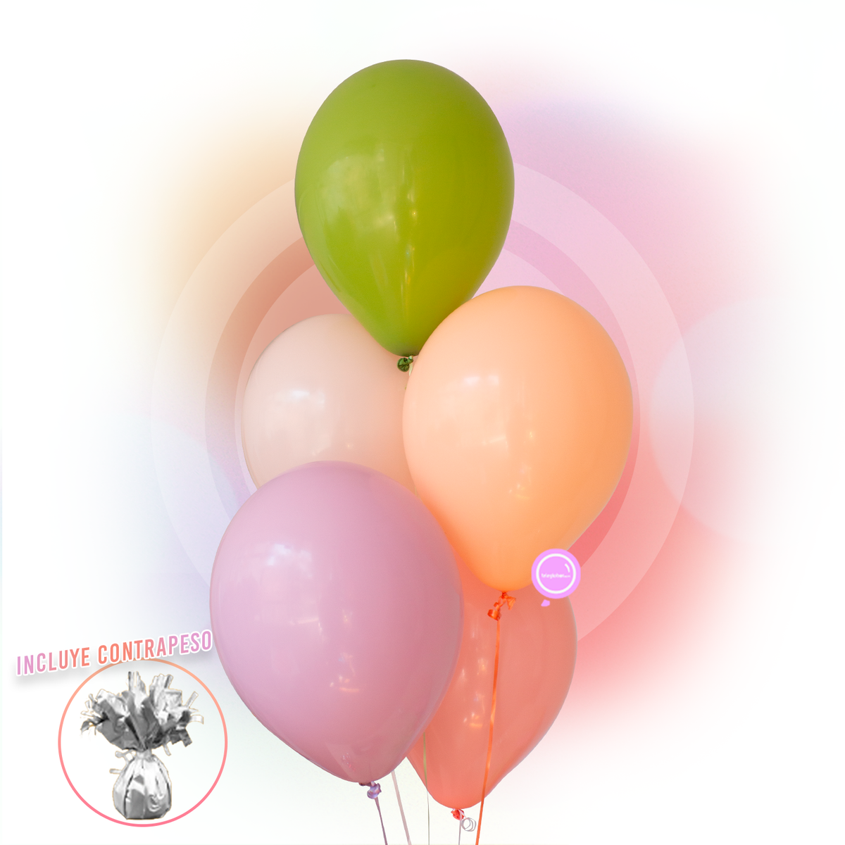 Torre de 5 Globos de Látex Extra Premium de 11" Inflados con Helio - Glamorous Pumpkins -