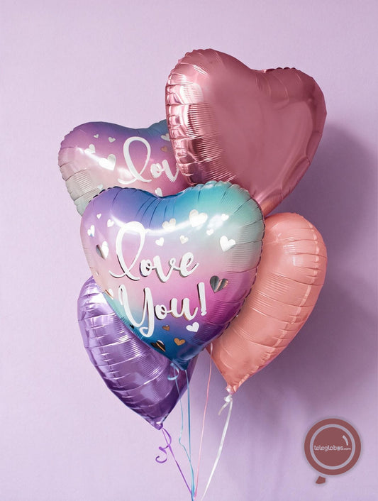Bouquet de Globos de Amor - Love You Hearts -