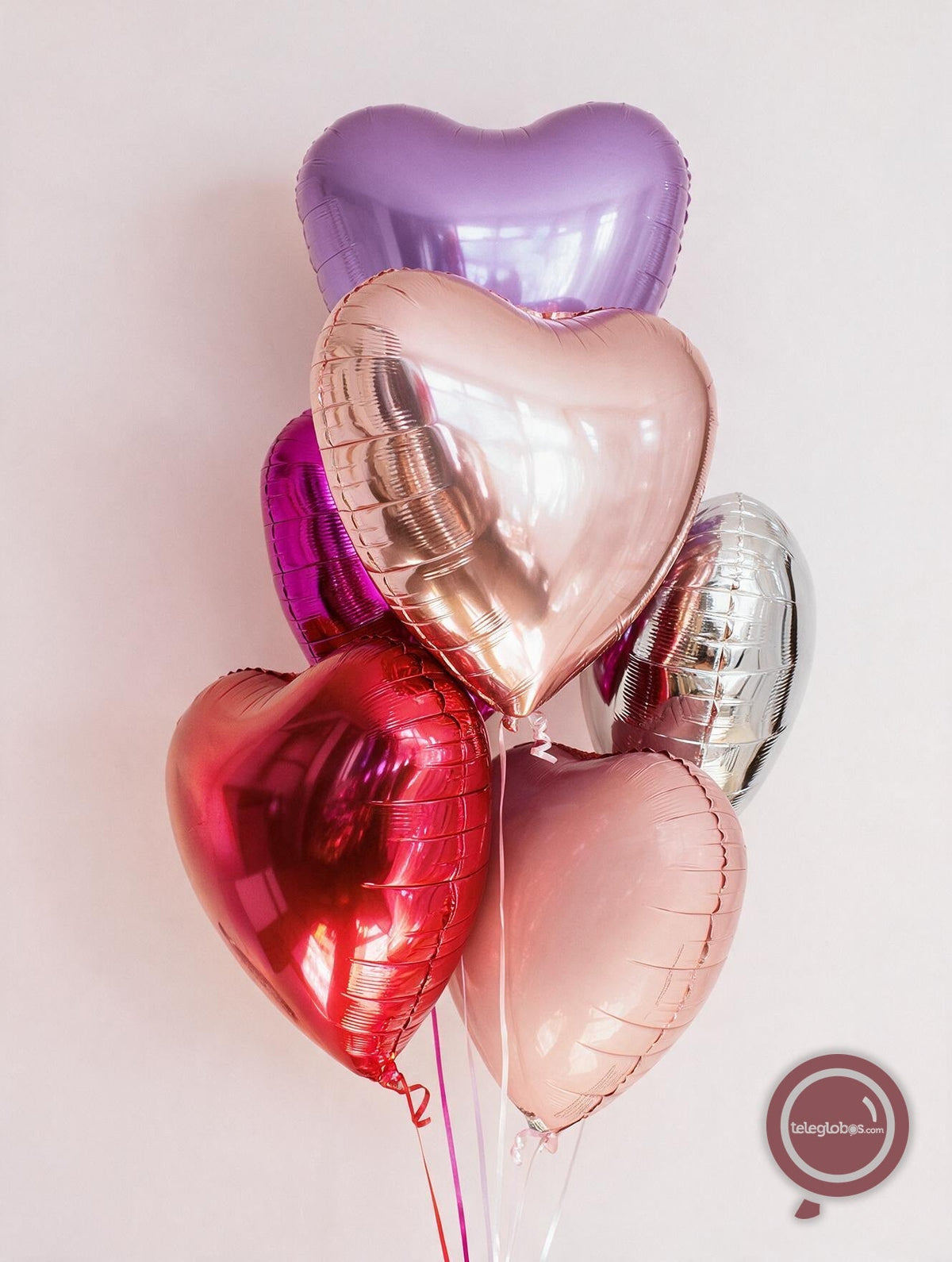 Bouquet de Globos de Amor - Media Docena de Corazones Mix Inflados con Helio