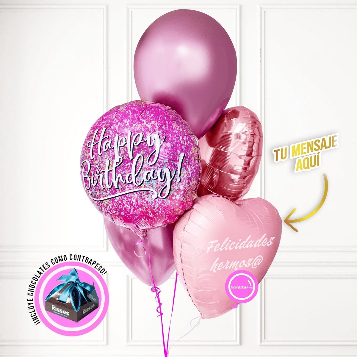 Bouquet de Cumpleaños Personalizado -Cupcake Pink Birthday-