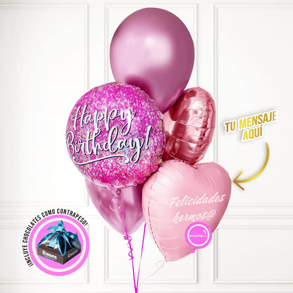 Bouquet de Cumpleaños Personalizado -Cupcake Pink Birthday-