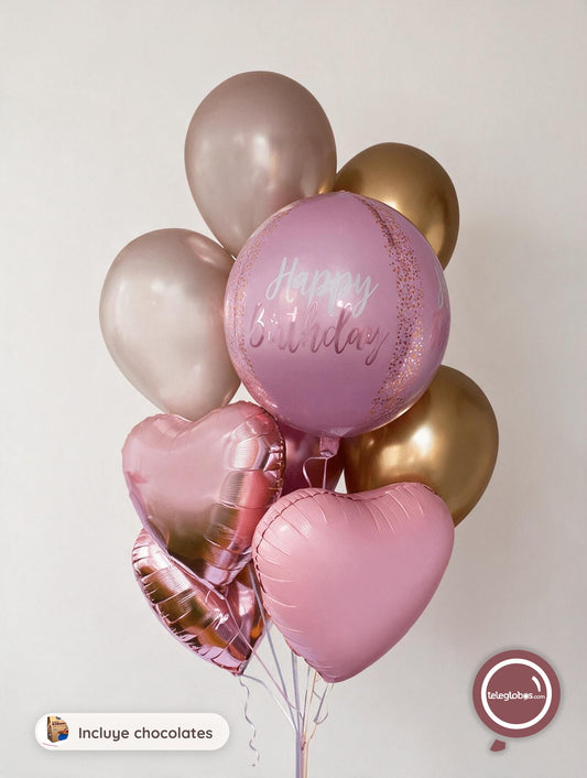 Bouquet de Globos de Ocasiones 11 - Blush Birthday -