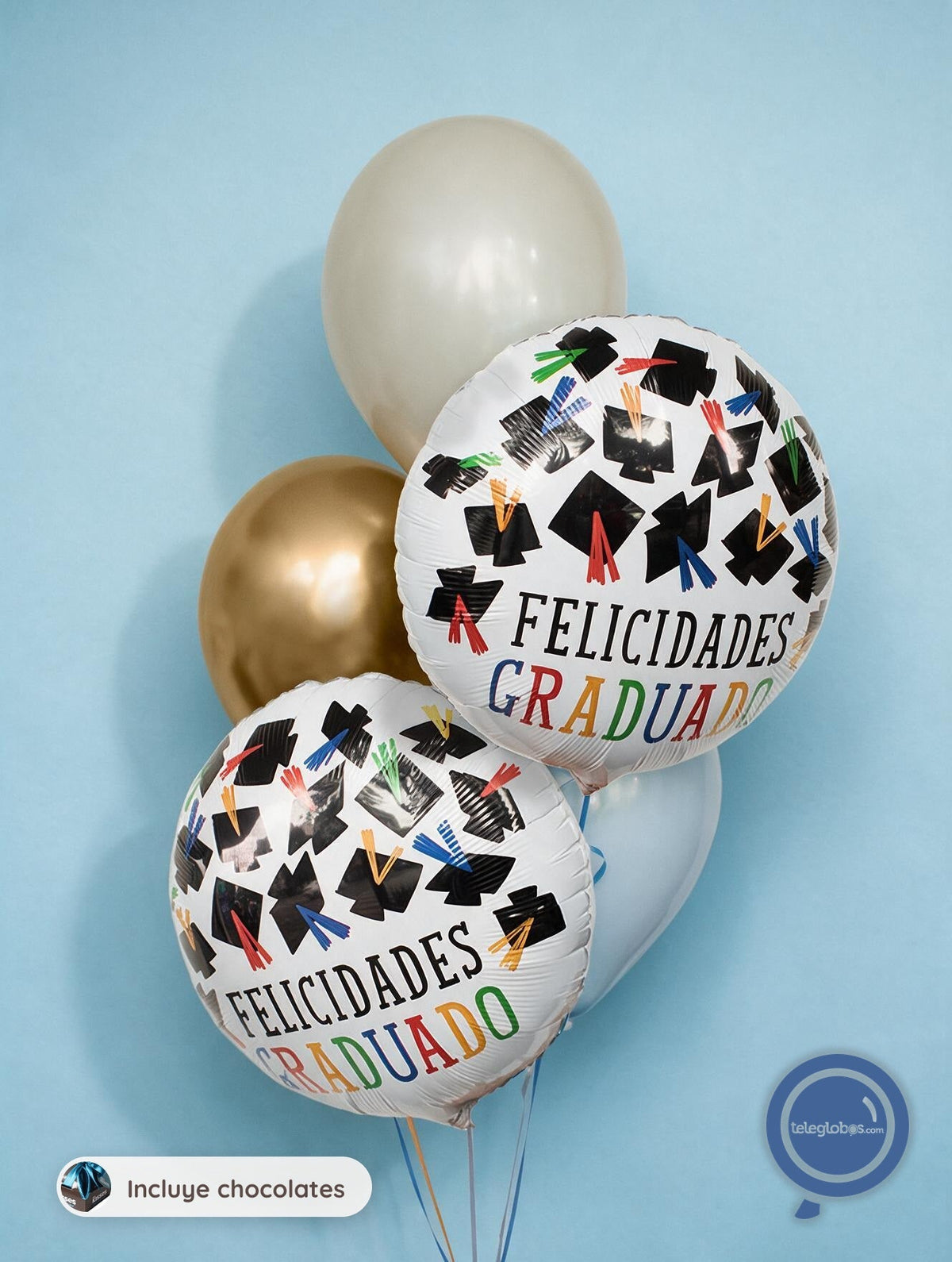 Bouquet de Globos para Graduación - Felicidades Graduado -