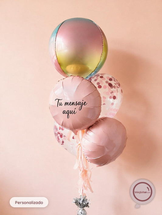 Bunch de globos con helio - Orbz Degradado- personalizado - ONDAS031