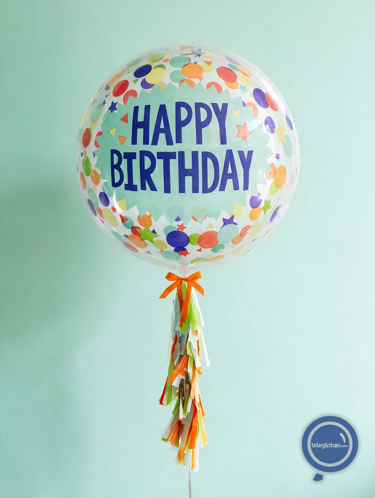Globo Burbuja de 24" - Happy Birthday Dots & Stars