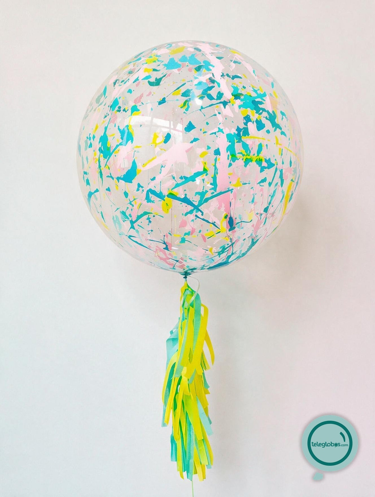 Globo Burbuja de 24" con Pintura Amarilla, Menta, Azul Cielo y Rosa