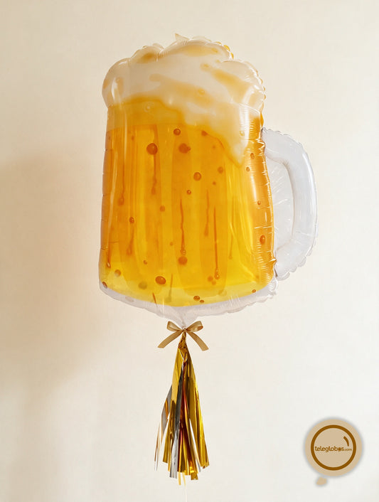 Globo Metálico Super Shape de 24" - Beer Mug - Cerveza Transparente