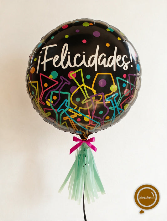 Globo Metálico Super Shape de 24" - Felicidades Siluetas