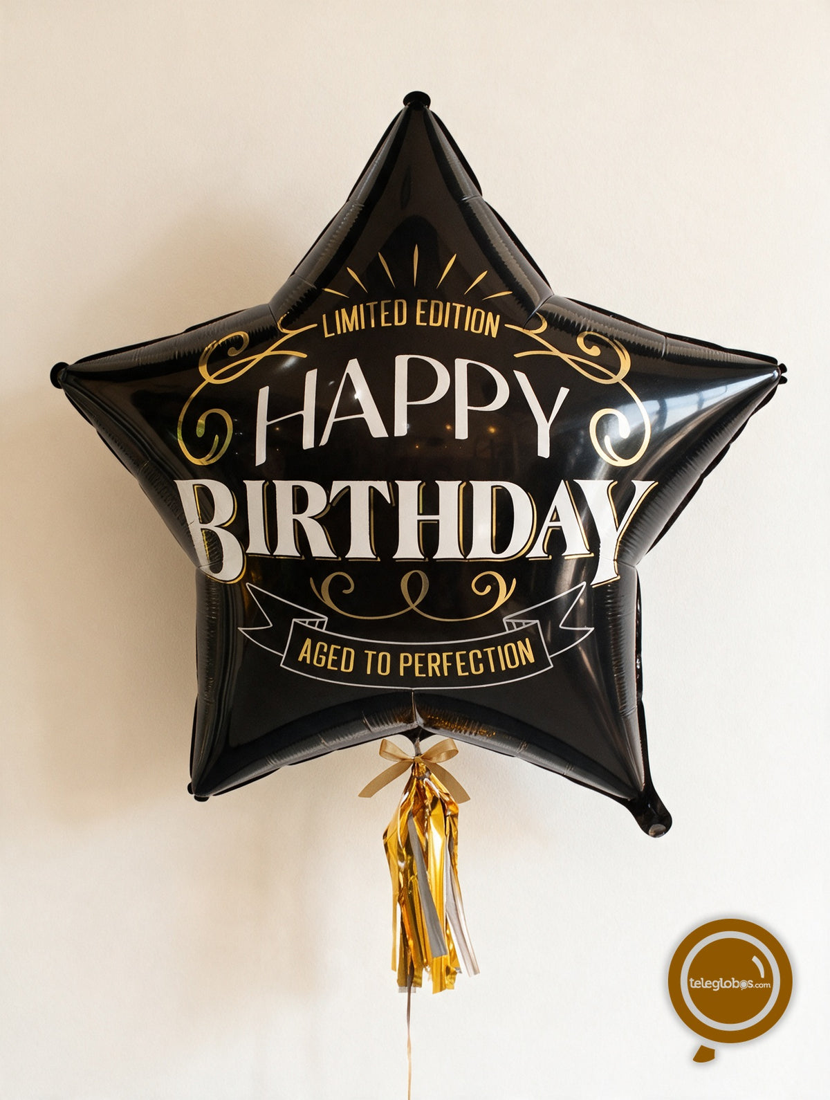 Globo Metálico Super Shape de 28" - Happy Birthday - Aged to Perfection