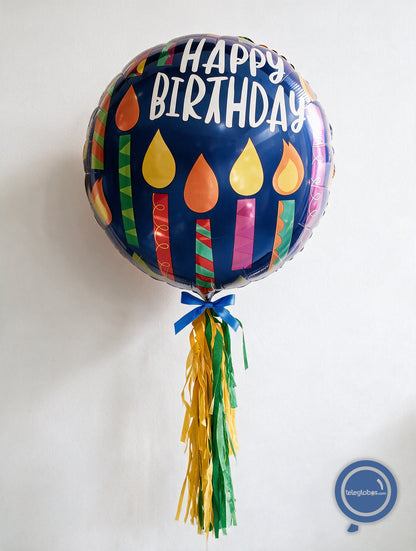Globo Metálico Super Shape de 32" - Happy Birthday Candles
