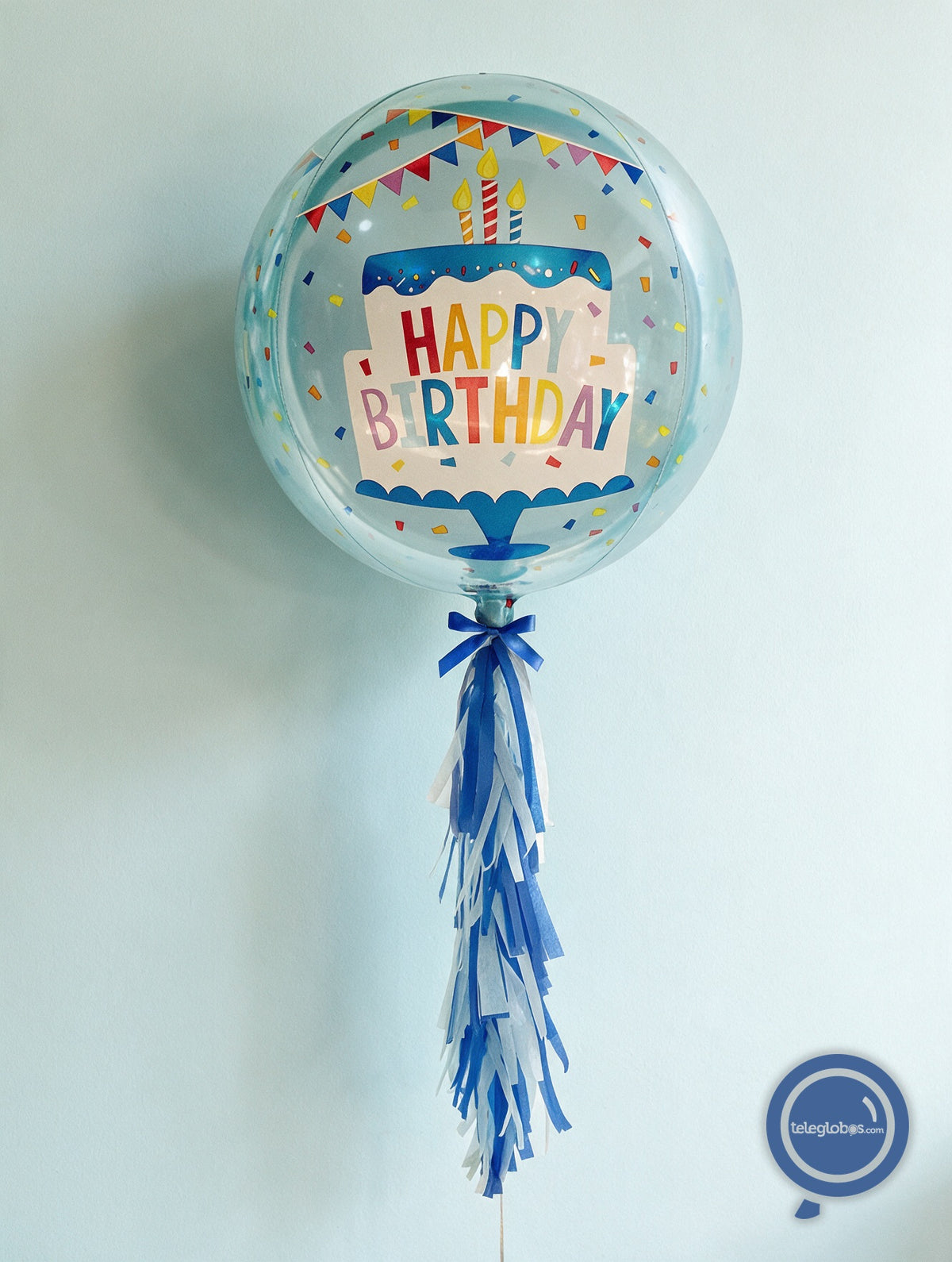 Globo ORBZ de 15" - Happy Birthday - Pastel de Cumpleaños