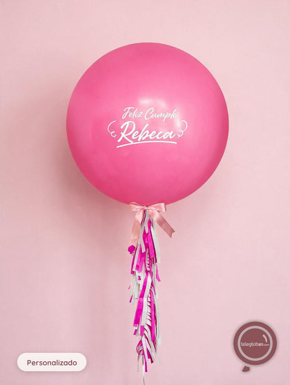 Globo Personalizado de 24" Fashion Fucsia Inflado con Helio