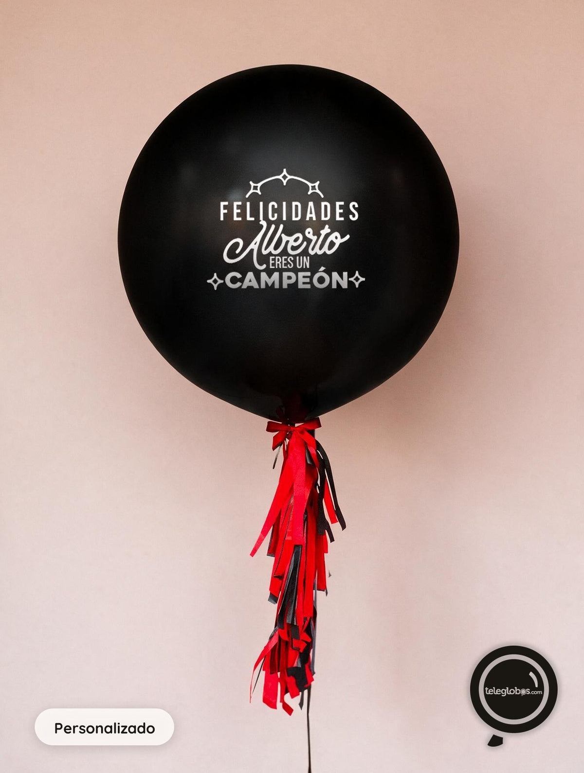Globo Personalizado de 24" Fashion Negro con Helio