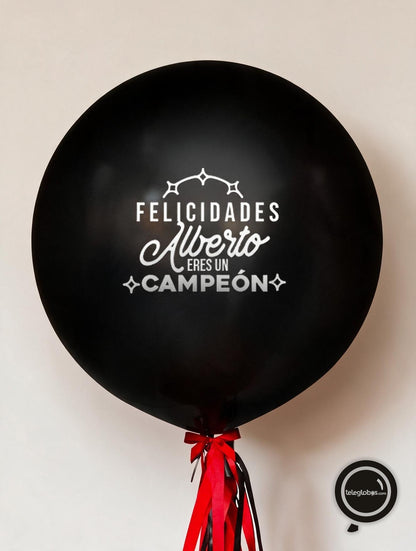 Globo Personalizado de 24" Fashion Negro con Helio