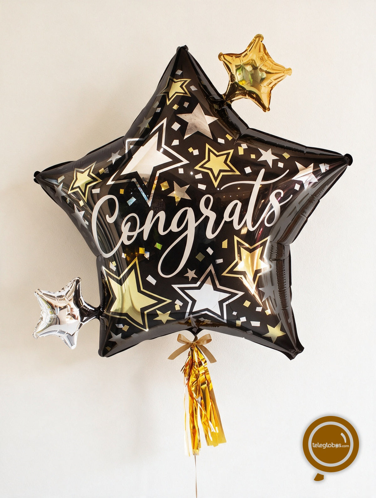 Globo Metálico Super Shape de 28" - Congrats Stars Congratulations