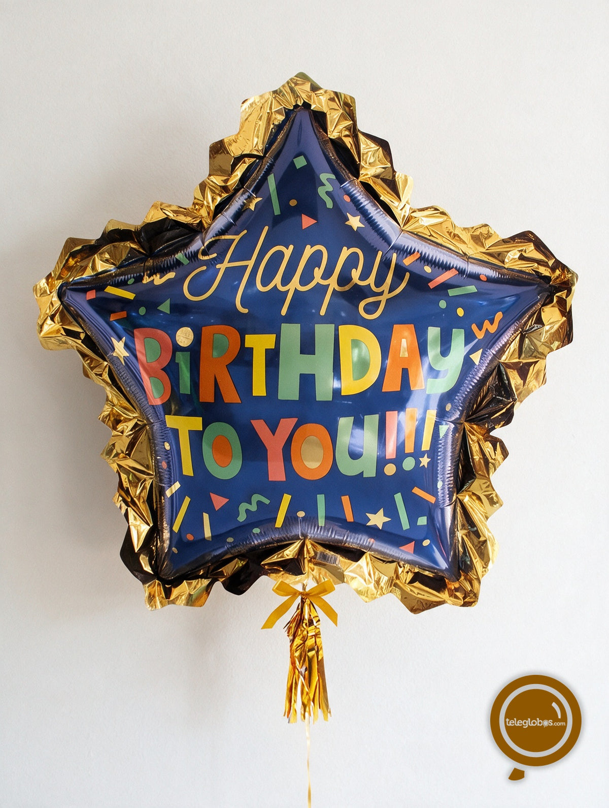 Globo Metálico Super Shape de 34" - Happy Bright Birthday