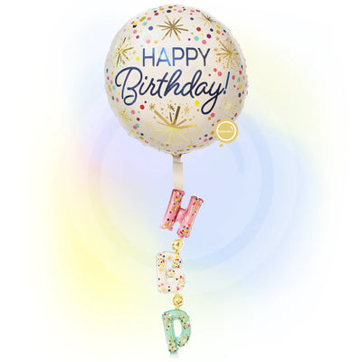 Globo Metálico Airwalker de 69" - Happy Birthday Confetti Sprinkle