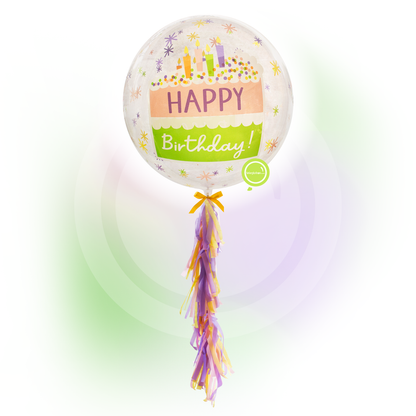 Globo Burbuja de 24" - Happy Birthday Cake Slice