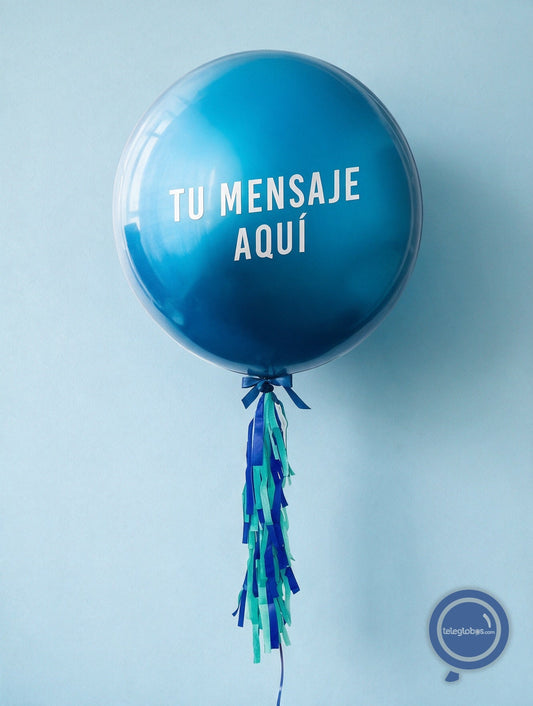 Globo ORBZ 15" Azul Rey con helio personalizado