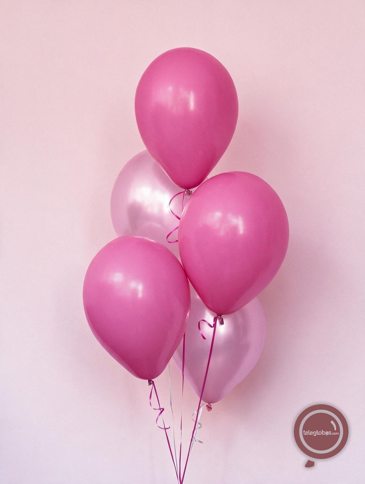 Torre de 5 Globos de Látex de 11" Baby Pink Inflados con Helio