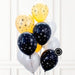 10 Globos Látex con helio -Plata, dorado, negro - Sparks.