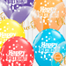 12 globos inflados con helio -Happy Birthday/Cheers- Bio* -RAC013-.