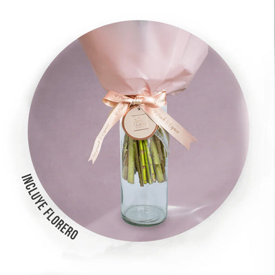 Rosas Hermosas, Anturio Rosado, Lisianthus Pecoté Rosa y Sorgo Blanco Preservado -ALA015-