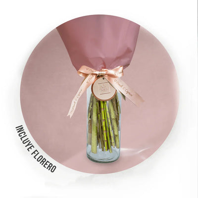 Rosas y Gerberas Mix, Boca de Dragón Lila, Eucalipto y Hortensia Verde -ALA024-