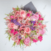 Arreglo floral de Rosas Mix, Alstromelia Rosa y Espuma + Globo Metálico 18" Emoticón Pink -SET041-