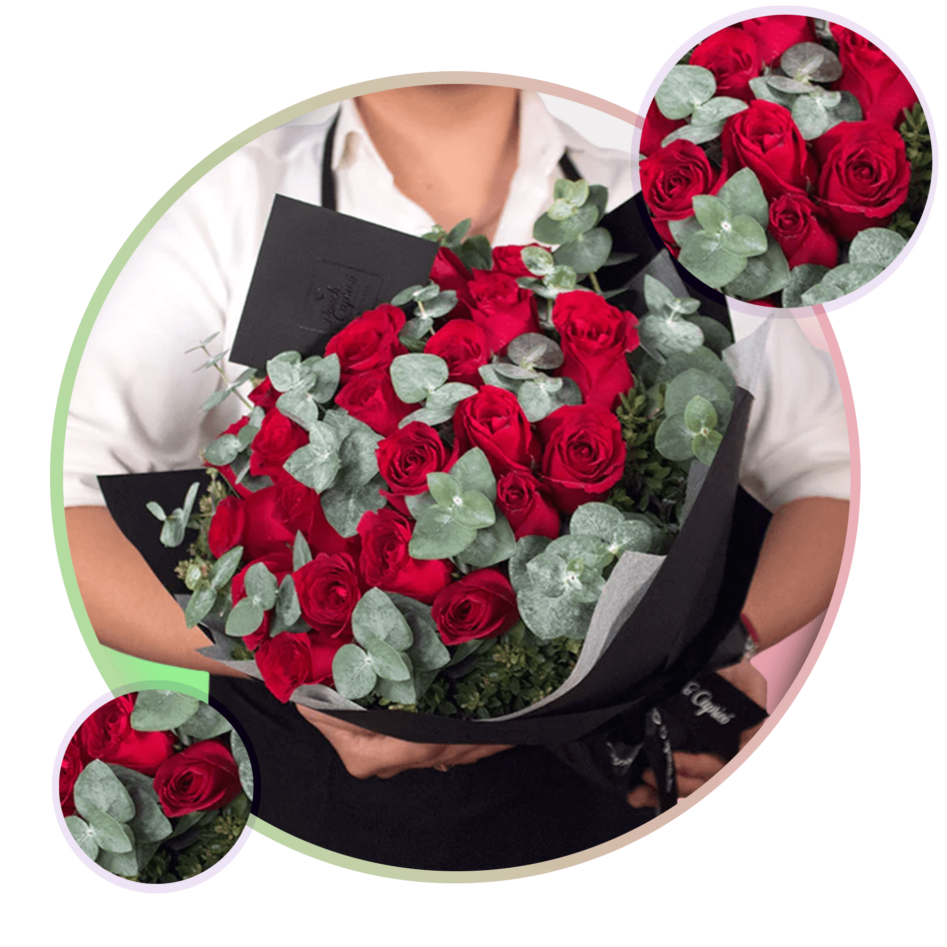 Bouquet de 24 Rosas Rojas. Floreria Ponch y Caprico Flores CDMX