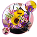 Bouquet de Girasol, Rosa Caricia Rosada y Dragón Amarillo Perrito