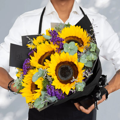 Bouquet de Girasoles, Limonio y Espuma
