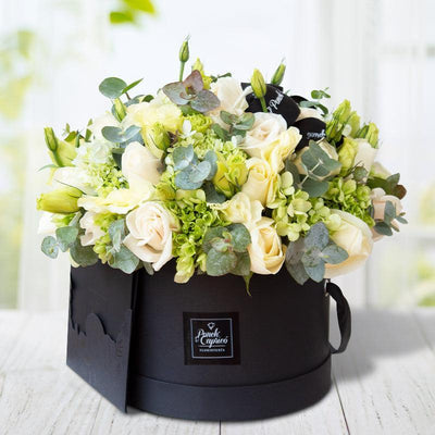 Domo de rosas y lisianthus -Crema-. Flores a Domicilio CDMX Ponch y Caprico