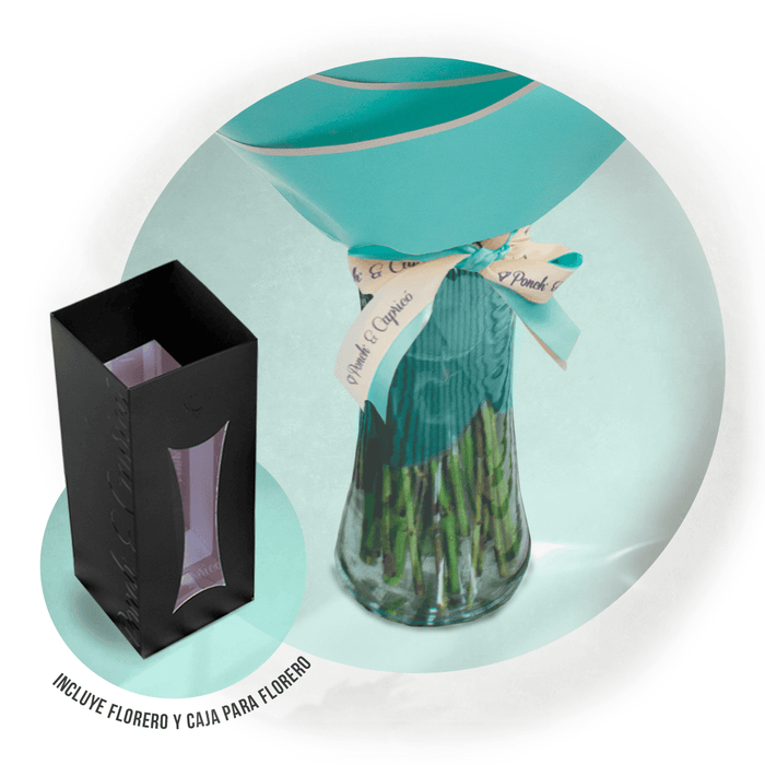 Ramillete de Rosa Amarilla, Encino Blanco y Lisianthus Limón - PRAM039