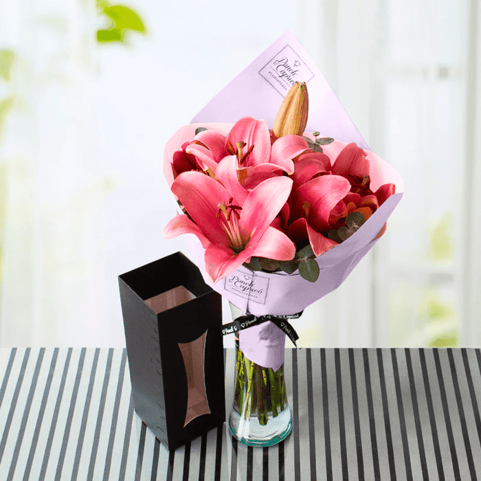 Ramillete de Lillies y Rosas + Bouquet de Globos de Mejórate Pronto 18 -SET034-