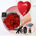 Ramillete de 12 rosas rojas + Florero + Corazón Rojo de 18" inflado con helio -SET065-