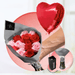 Ramillete de 12 rosas rojas y rosadas + Florero + Corazón Rojo de 18" inflado con helio -SET065-