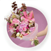 Ramillete de Rosa Caricia, Lisianthus Místico, Lillies Rosadas, Eucalipto Marrón y Leather Preservado  - PRAM050 -