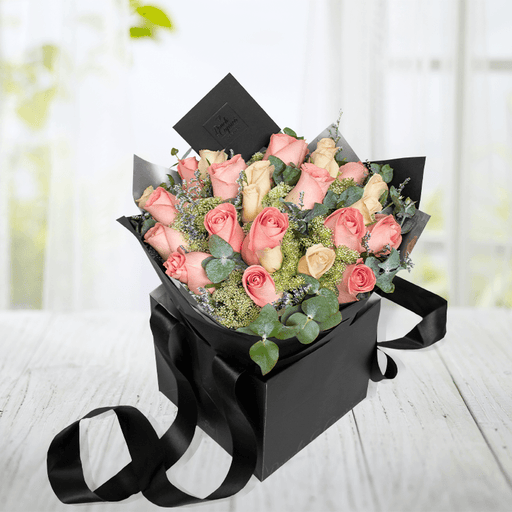 Bouquet de Rosas Hermosas, Mini Señorita, Limonio y Dólar