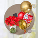 Arreglo floral de 12 Rosas, Clavellina y Alstromelias + Bunch de Globos Personalizado -SET051-