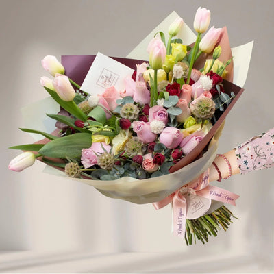 Tulipanes Rosario, Rosas Náuticas, Hermosas y Mini Rosas Rojas -ALA019-