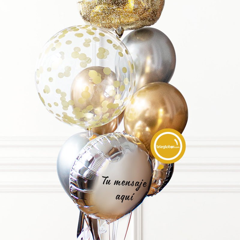 Bunch de globos personalizado - Champaña -