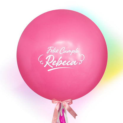 Globo Personalizado de 24" Fashion Fucsia Inflado con Helio